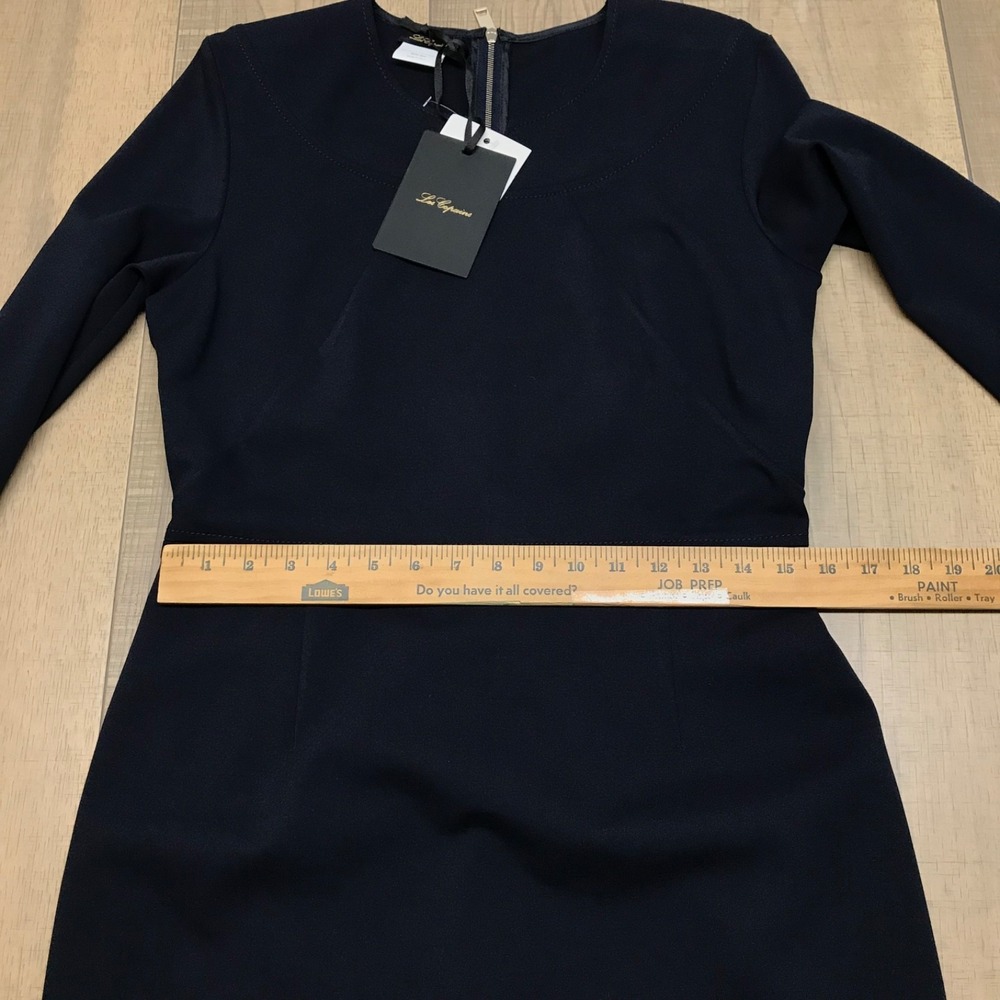 Les Copains Dress Womens Size 46 US 10-12 Navy Blue BVM Spa Sheath Back Zip NEW - Picture 15 of 16